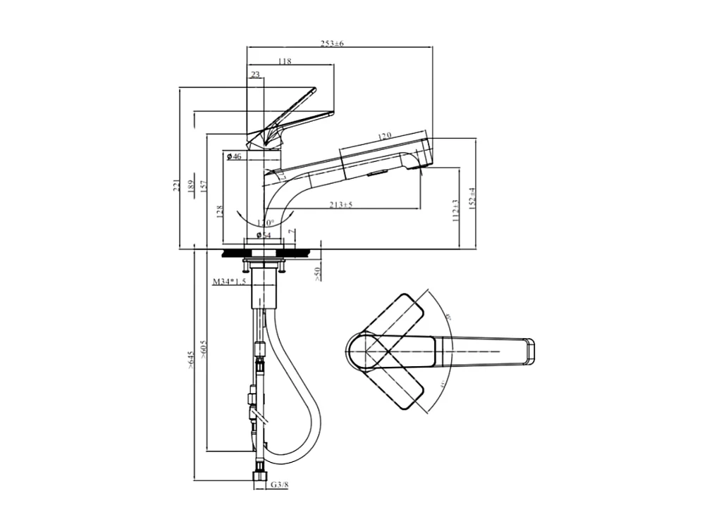 Robinet de cuisine avec douchette VILLEROY & BOCH Junis Sky Shower Noir mat