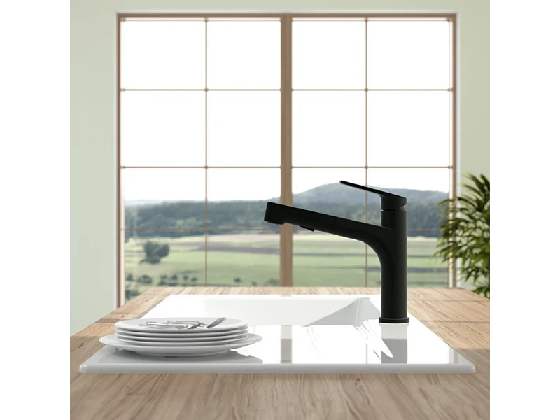 Robinet de cuisine avec douchette VILLEROY & BOCH Junis Sky Shower Noir mat