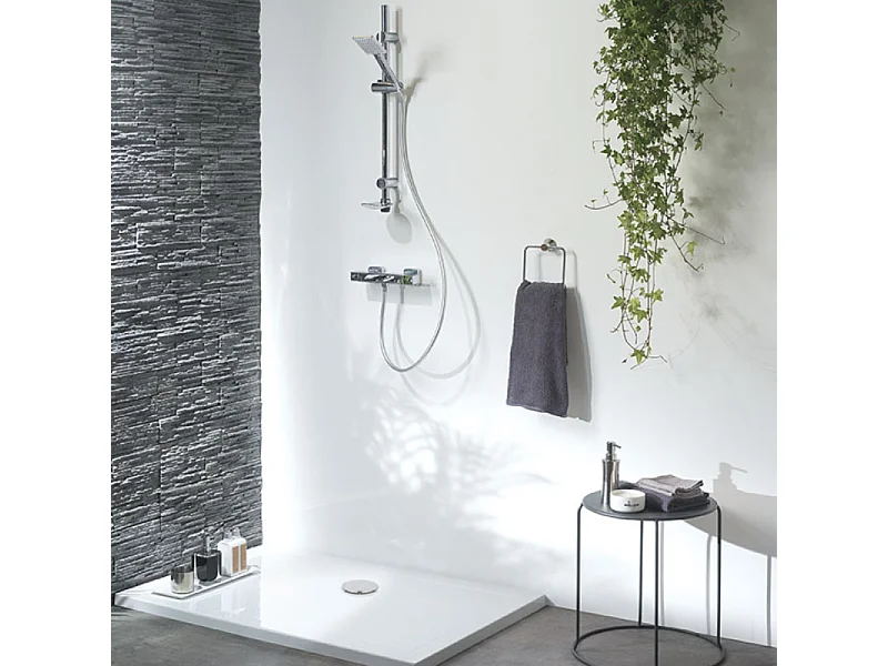 Bonde de receveur de douche sortie horizontale WIRQUIN Tourbillon D90 dôme chromé