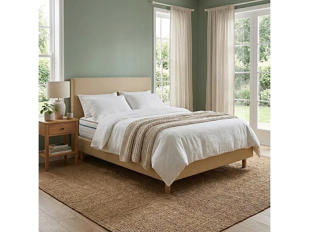 Conjunto Cloud One y Sommier 15cm Bege Talla 200 x 160 cm Altura 52 cm