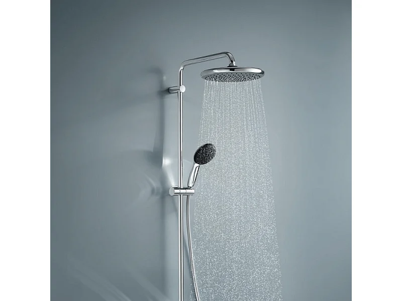 Colonne bain douche thermostatique GROHE Vitalio Start System chromé + Tablette de douche d'angle Start Cube