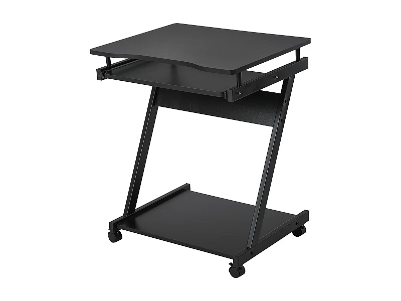 Easycomfort Scrivania Per Computer Porta Pc Classico E Salvaspazio, Scrivania Per Cameretta Con Piano Tastiera A Scomparsa, 4 Ruote E Ripiano Inferio