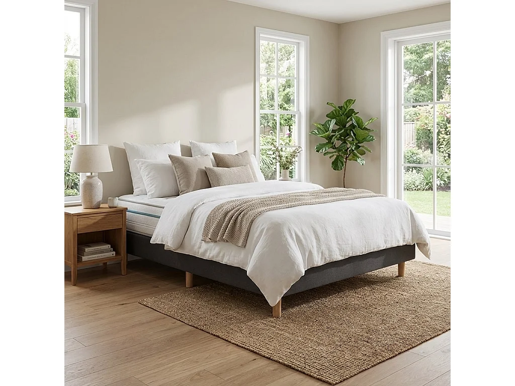 Conjunto Cloud One y Sommier 15cm Preto Talla 190 x 90 cm Altura 52 cm