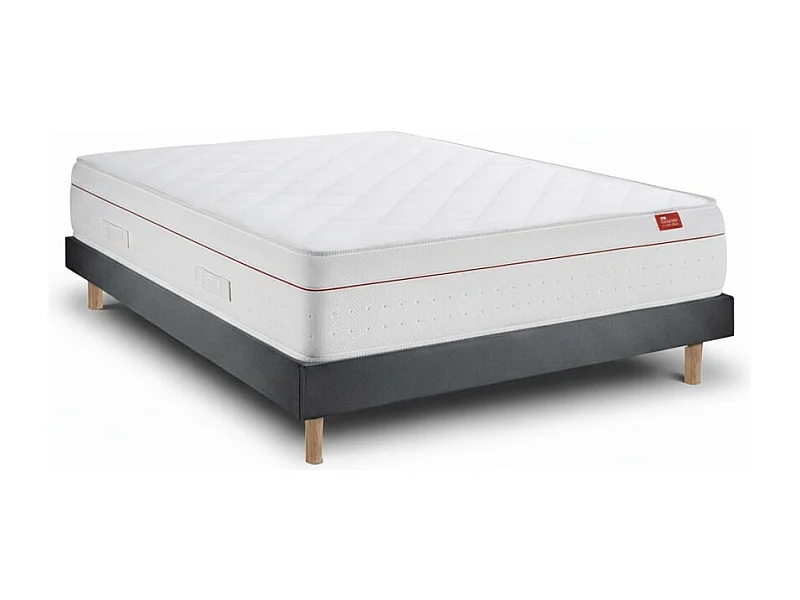 Conjunto Deluxe Ortopédico e Kit em Madeira Milano Anthracite Tamanho 200 x 150 cm Altura 57 cm