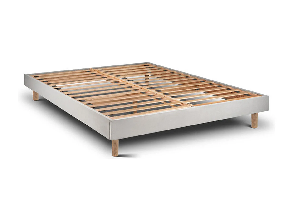 Conjunto Deluxe Ortopédico  y Kit em Madeira Milano Cement Talla 190 x 140 cm Altura 57 cm