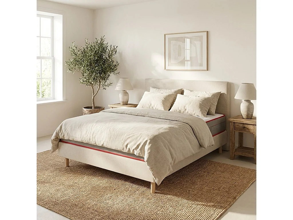 Conjunto Luxury y Sommier 20cm Tribu Pearl Talla 200 x 120 cm Altura 62 cm