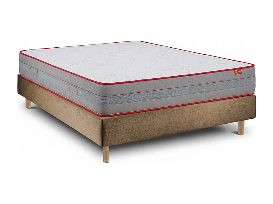 Conjunto Luxury y Sommier 20cm Tribu Taupe Talla 190 x 90 cm Altura 62 cm