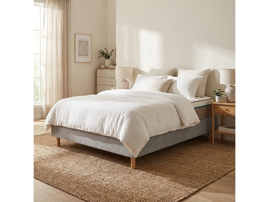 Conjunto Spring Visco y Sommier 20cm Tribu Cement Talla 200 x 160 cm Altura 62 cm