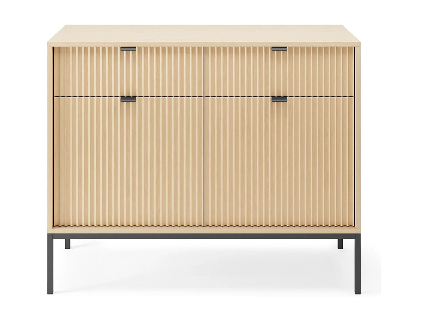 Sideboard met 2 deuren – Eiken Vicenza-look met zwart frame – 104 cm – VELLORE