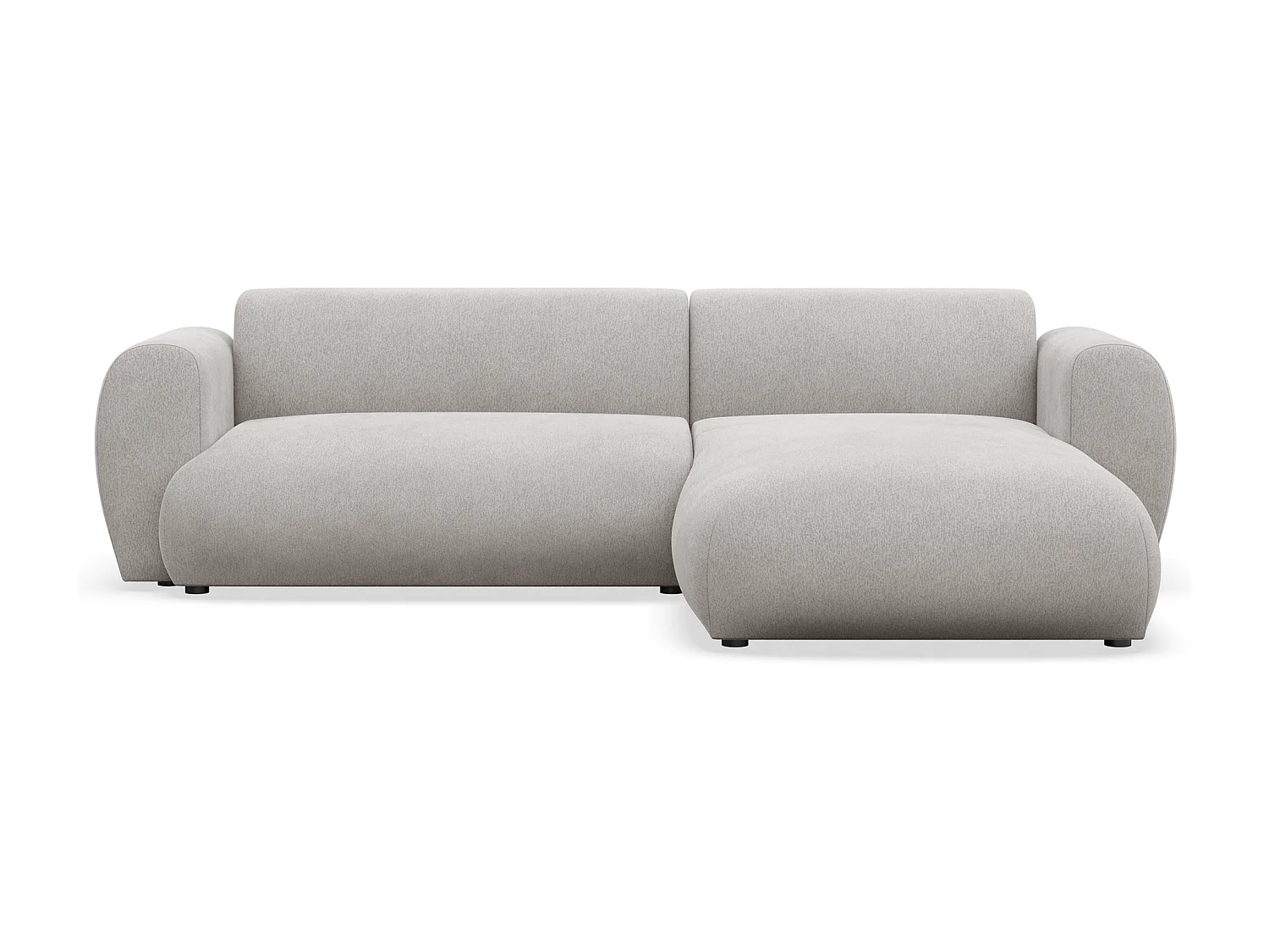 Canapé d’angle avec tissu chenille – couchage – Gris clair – droit – EMIA