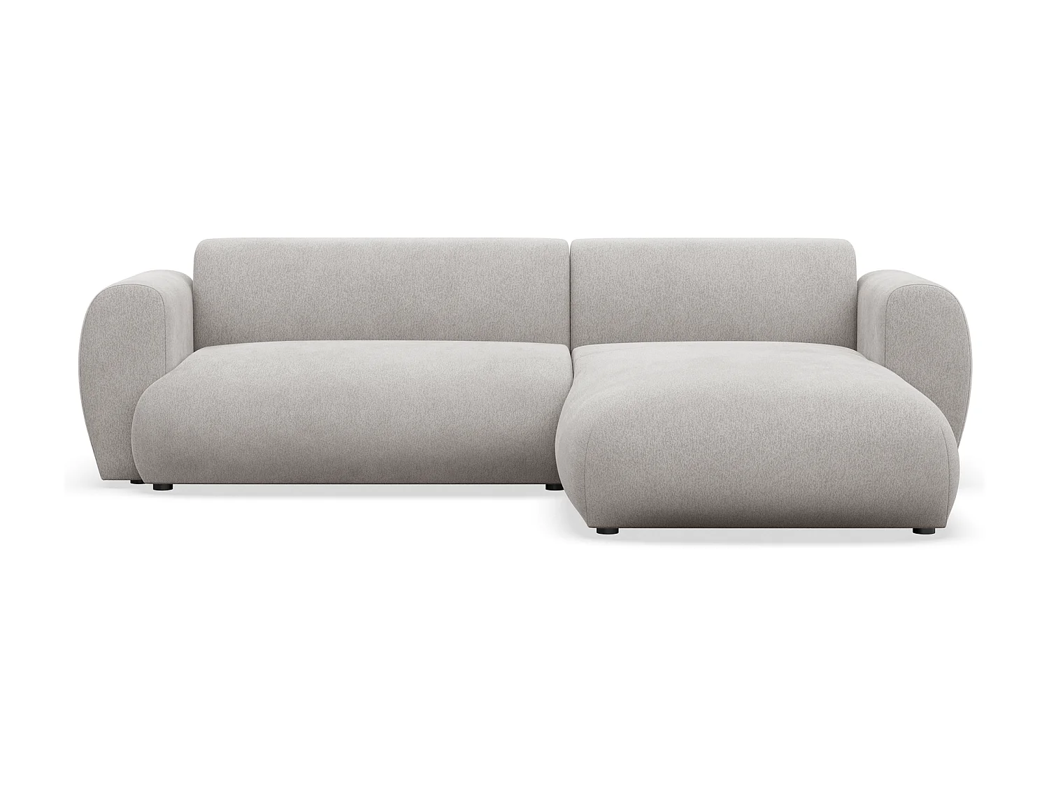 Canapé d’angle avec tissu chenille – couchage – Gris clair – droit – EMIA