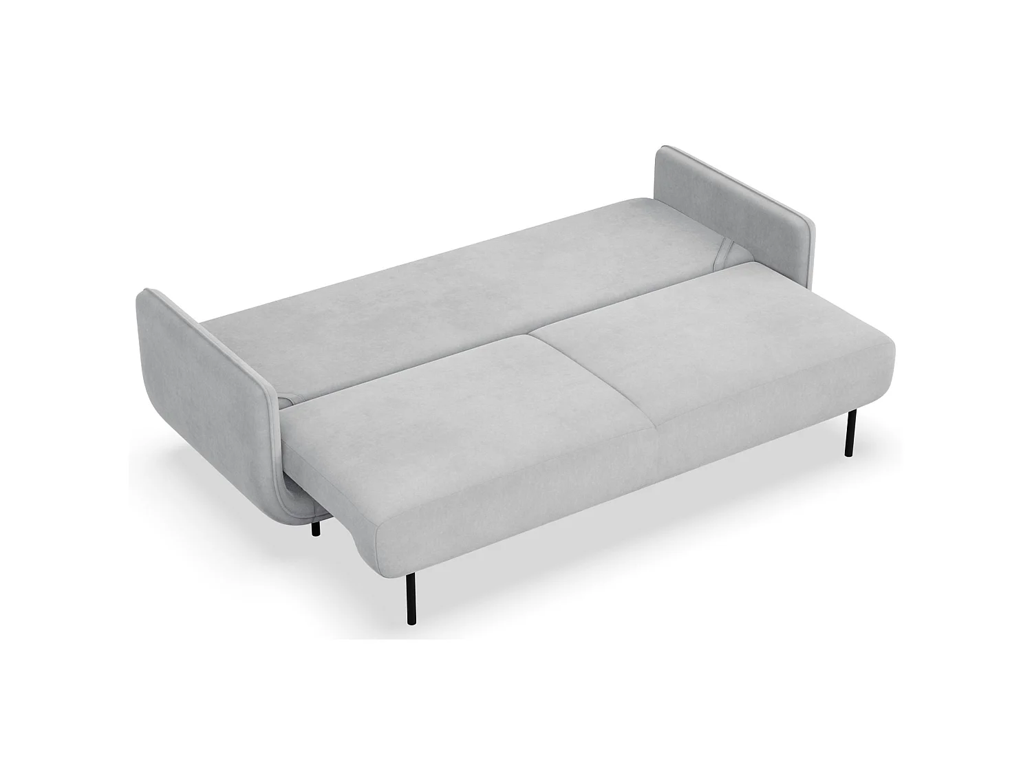 3-Sitzer Schlafsofa – Samt – Hellgrau – OVALS