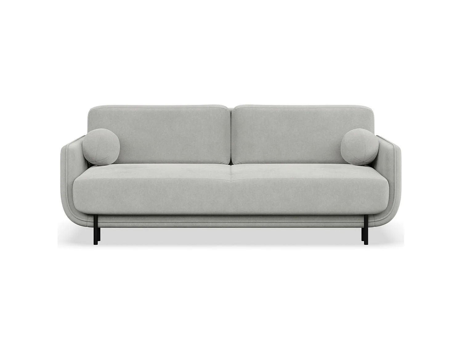 3-Sitzer Schlafsofa – Samt – Hellgrau – OVALS