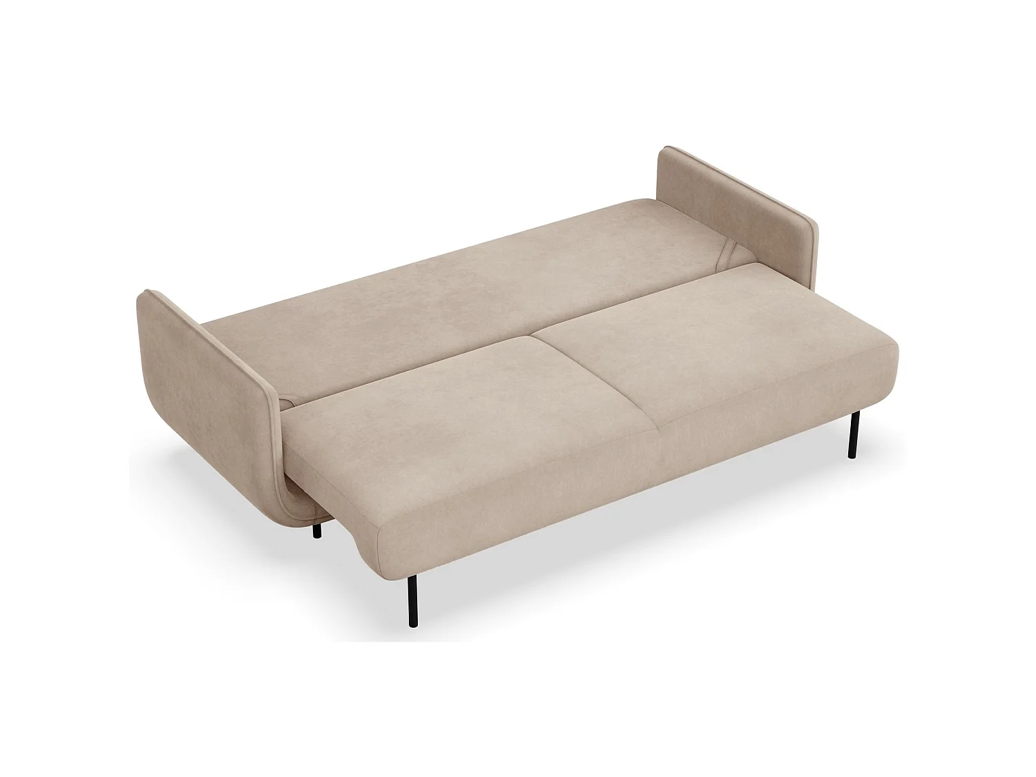 3-Sitzer Schlafsofa – Samt – Beige – OVALS