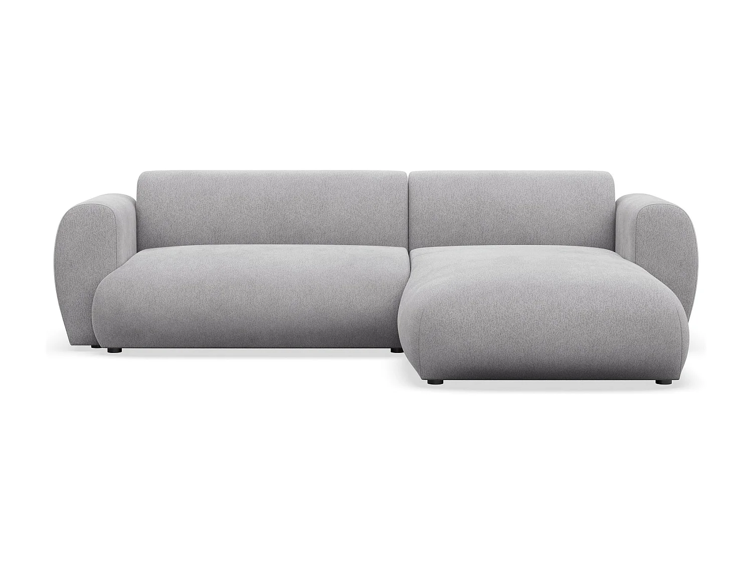 Canapé d’angle avec tissu chenille – couchage – Gris – droit – EMIA