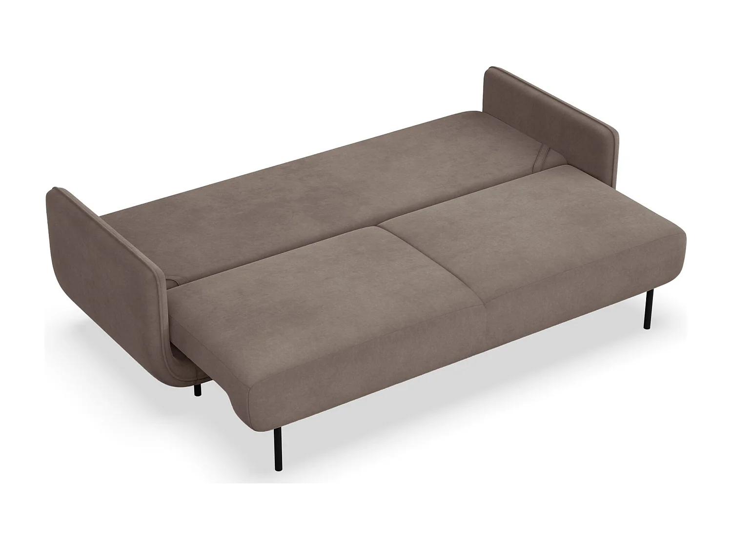 Canapé convertible 3 places – velours – brun clair – OVALS