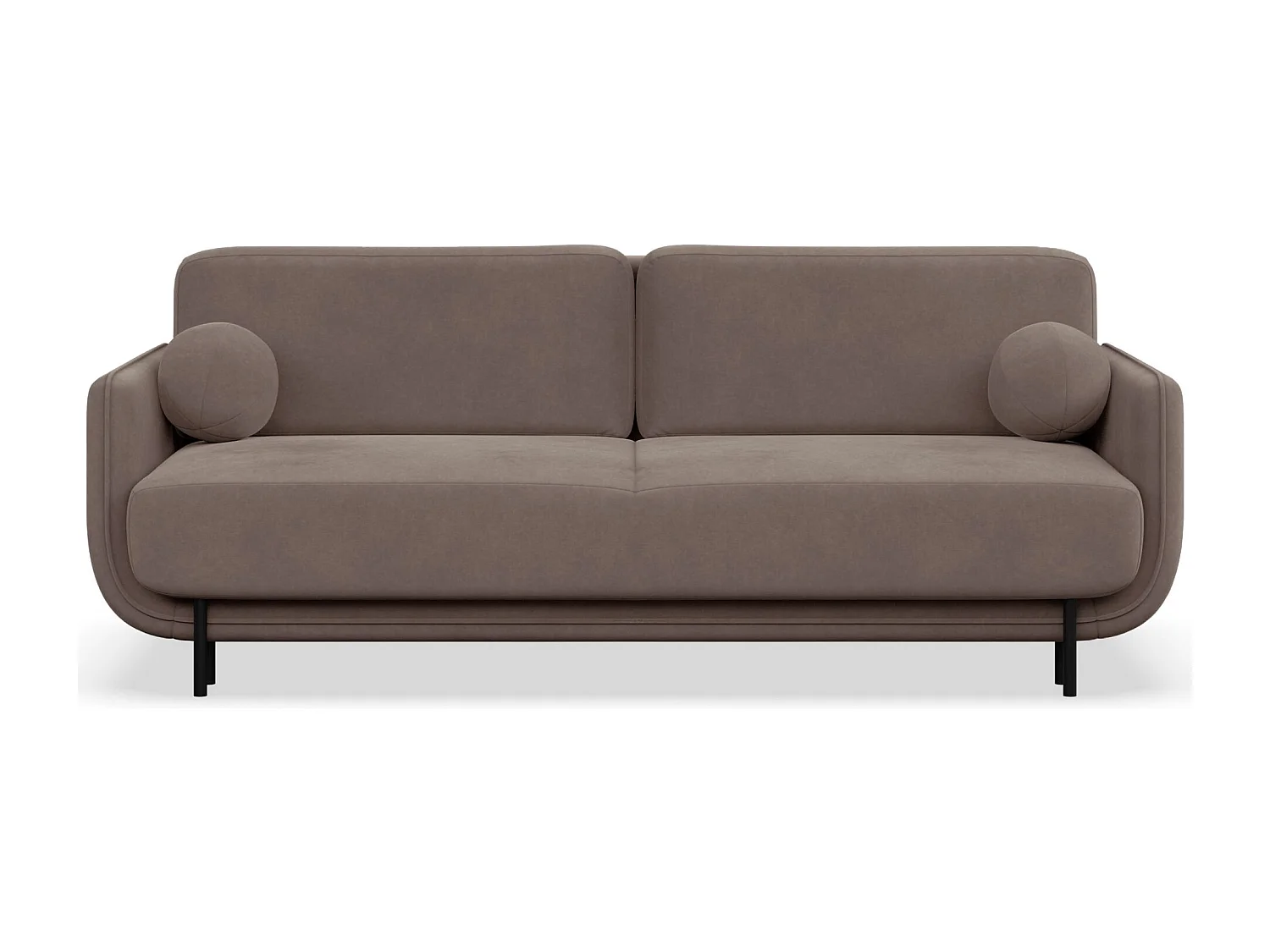 Canapé convertible 3 places – velours – brun clair – OVALS