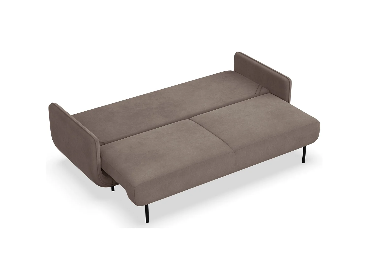 3-Sitzer Schlafsofa – Samt – Hellbraun – OVALS
