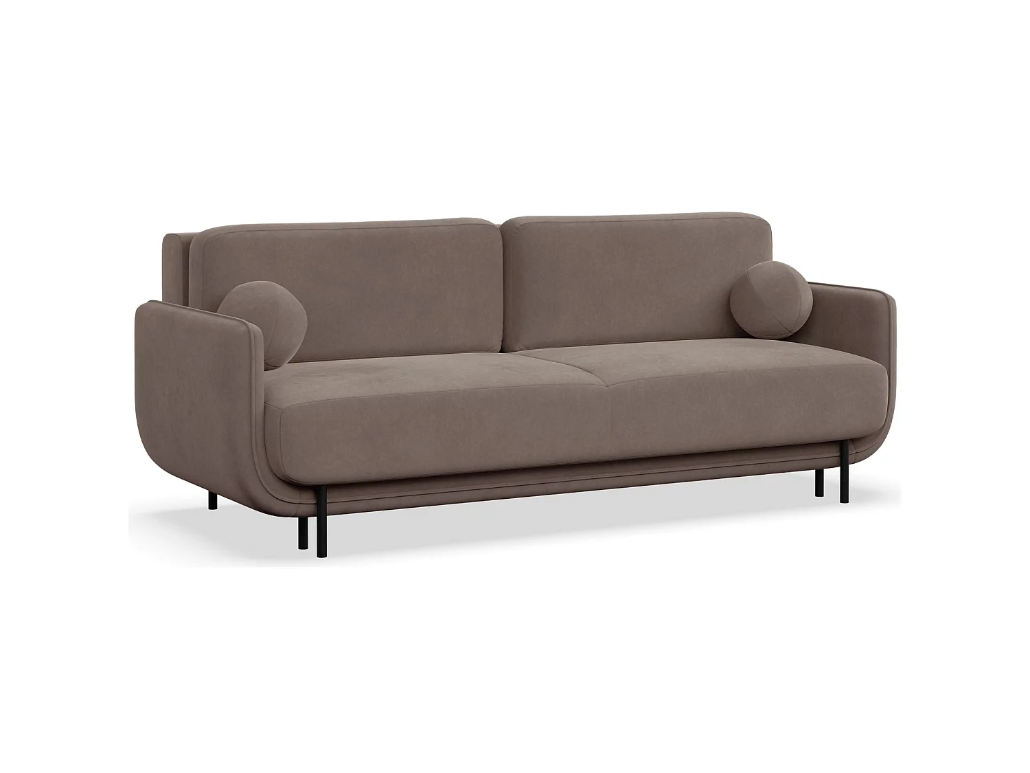 3-Sitzer Schlafsofa – Samt – Hellbraun – OVALS