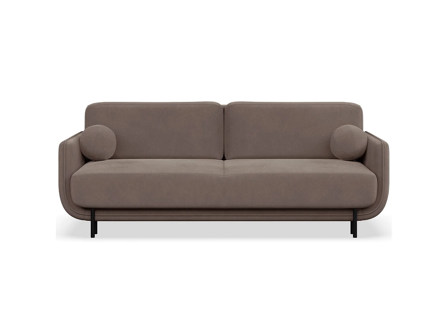 3-Sitzer Schlafsofa – Samt – Hellbraun – OVALS