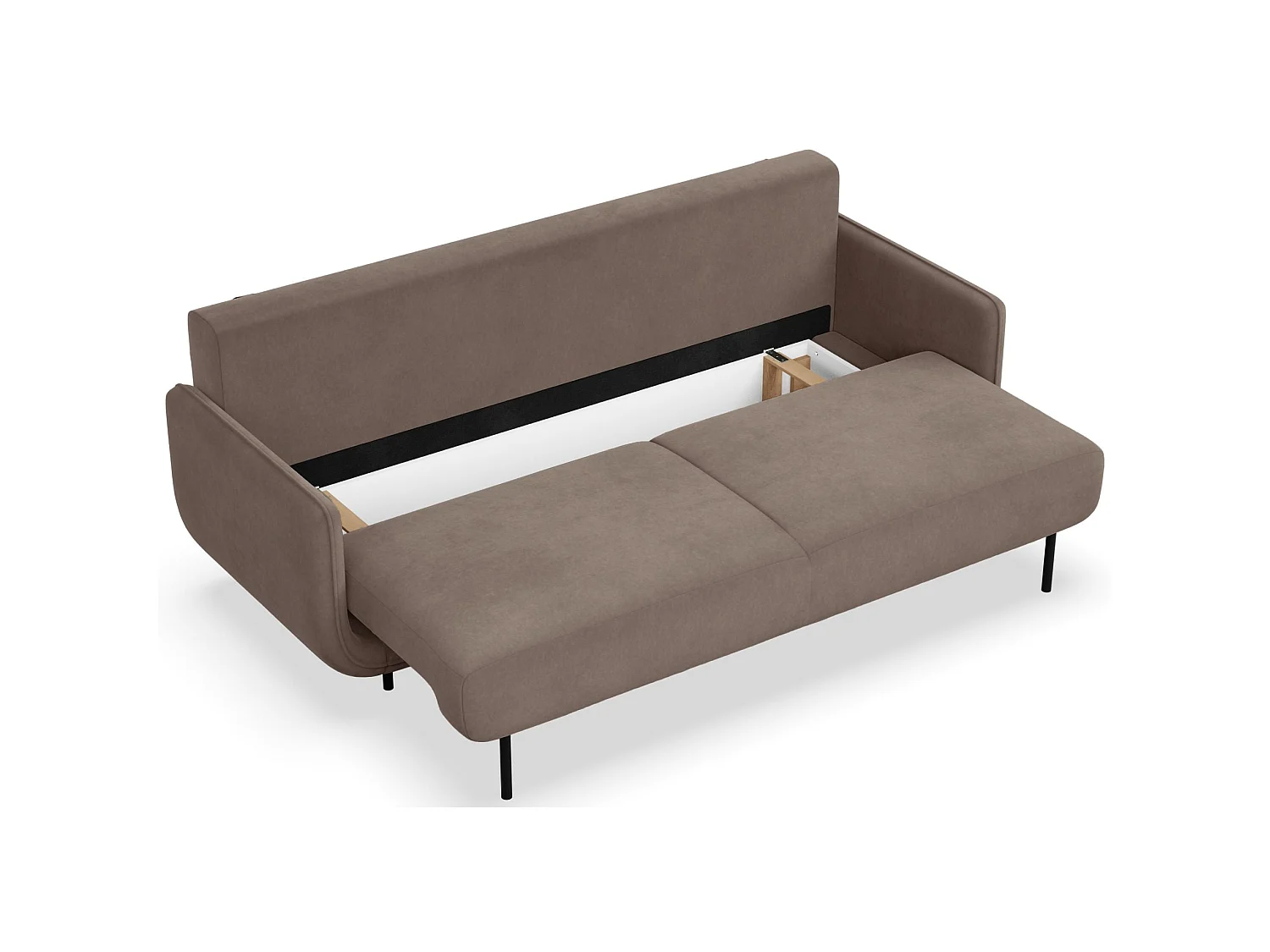 3-Sitzer Schlafsofa – Samt – Hellbraun – OVALS