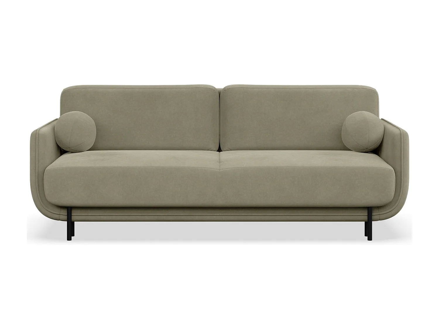 Canapé convertible 3 places – velours – bleu clair – OVALS