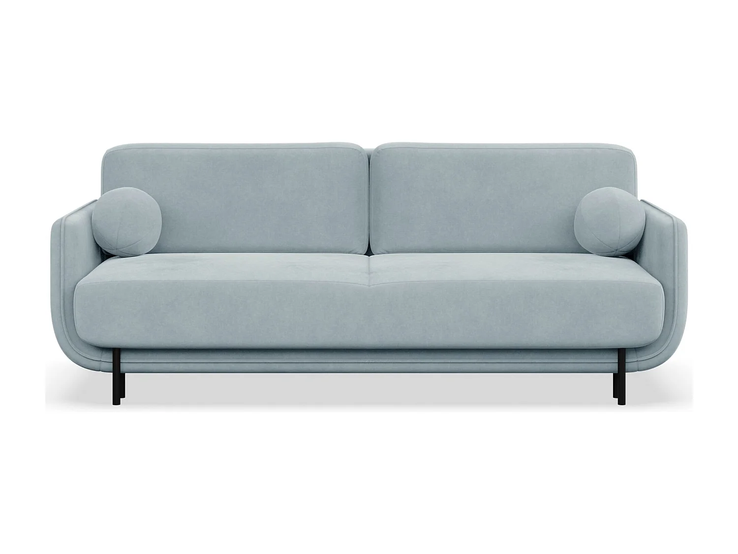 Canapé convertible 3 places – velours – bleu clair – OVALS