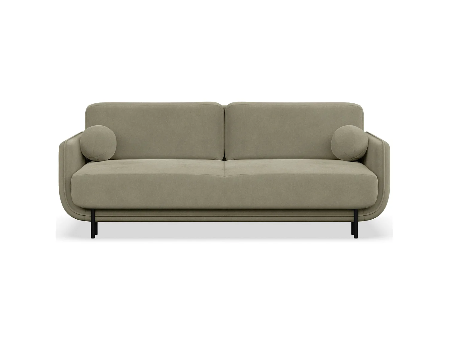 3-zits slaapbank – fluweel – Lichtblauw – OVALS