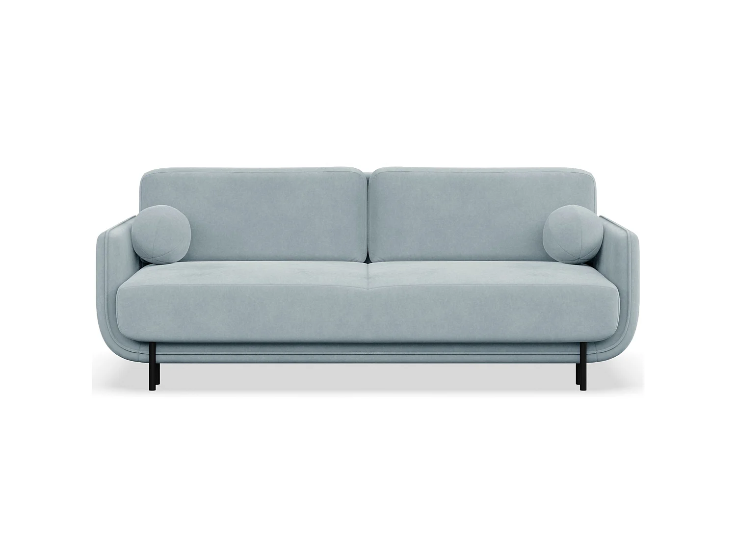 3-zits slaapbank – fluweel – Lichtblauw – OVALS