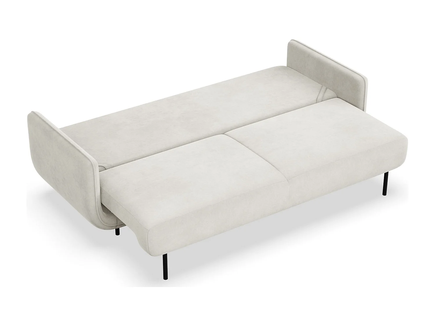 Canapé convertible 3 places – velours – crème – OVALS