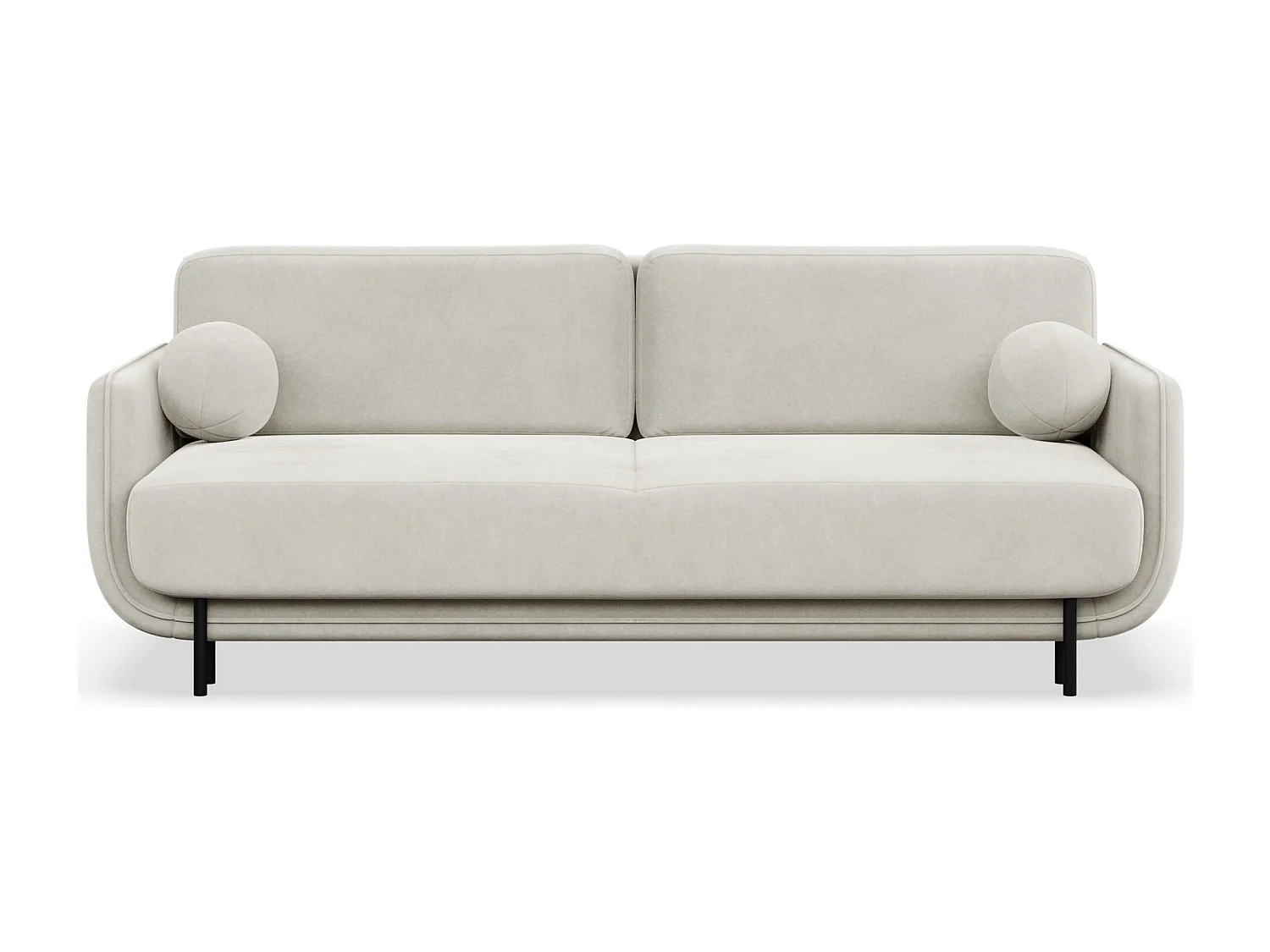 Canapé convertible 3 places – velours – crème – OVALS