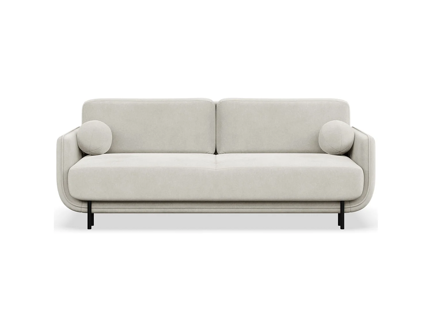 3-zits slaapbank – fluweel – Crème – OVALS