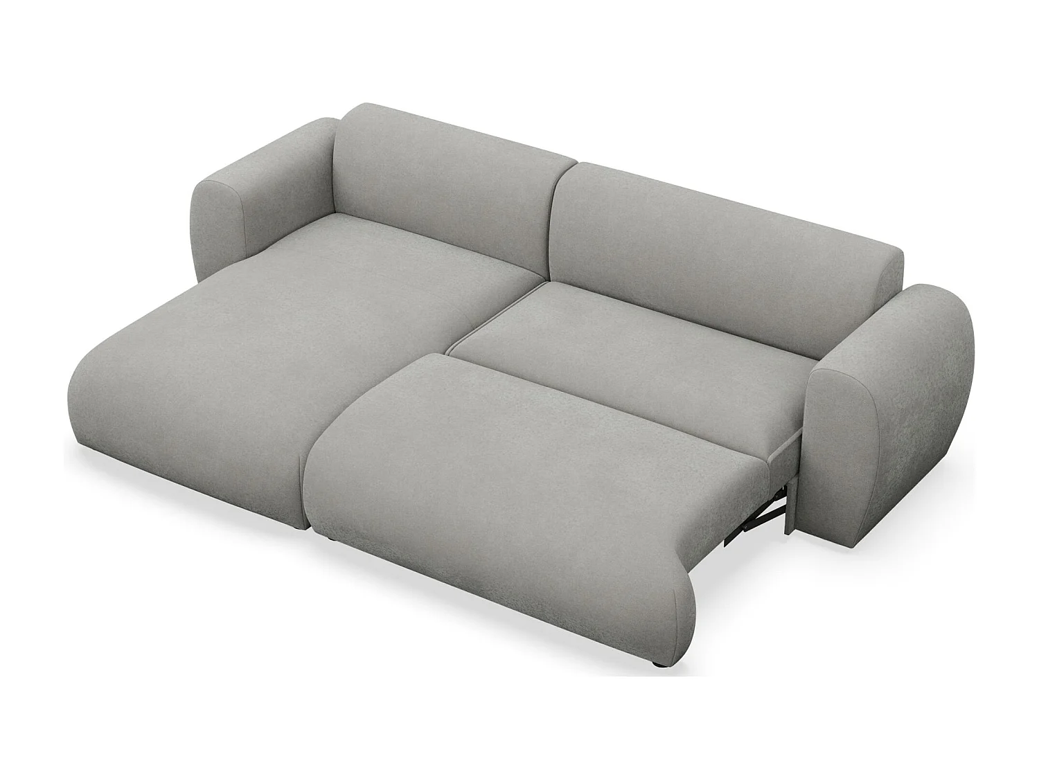 Canapé d’angle avec chenille facile d’entretien – couchage – Gris clair – gauche – EMIA