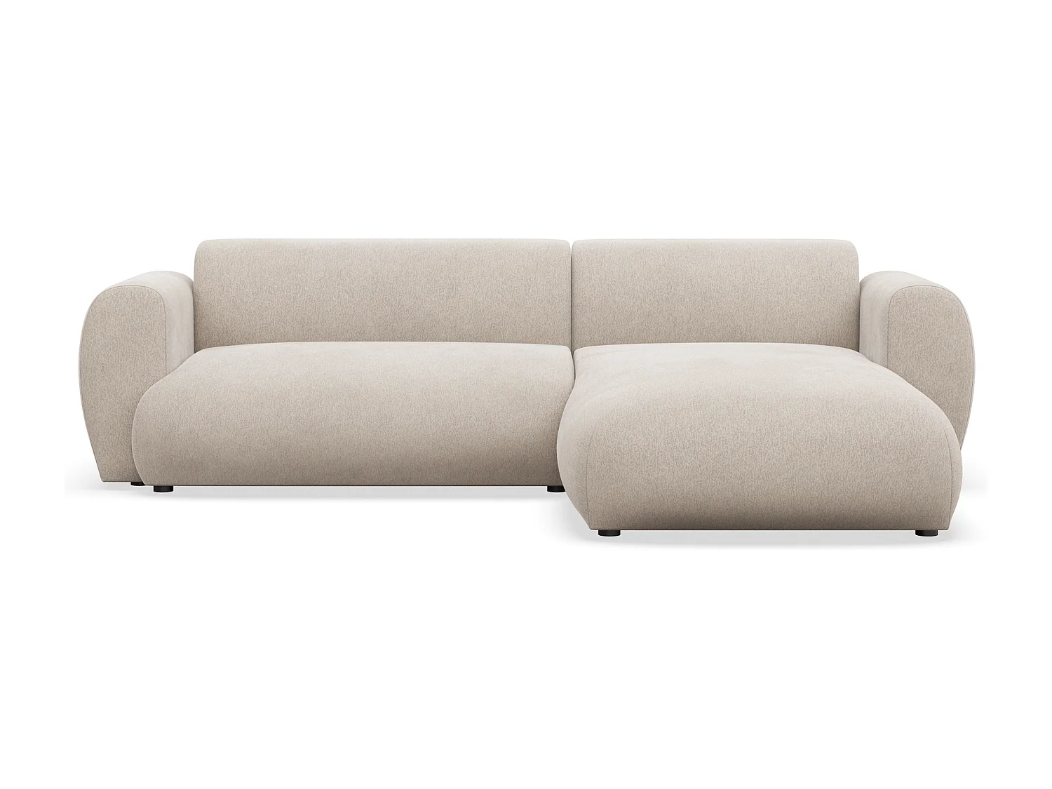 Canapé d’angle avec tissu chenille – couchage – Beige – droit – EMIA