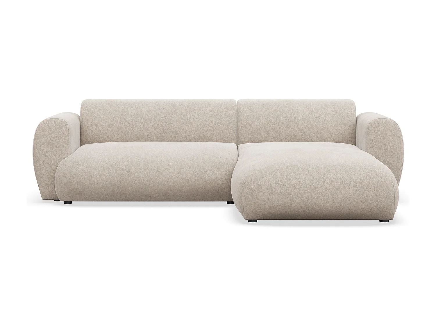 Canapé d’angle avec tissu chenille – couchage – Beige – droit – EMIA