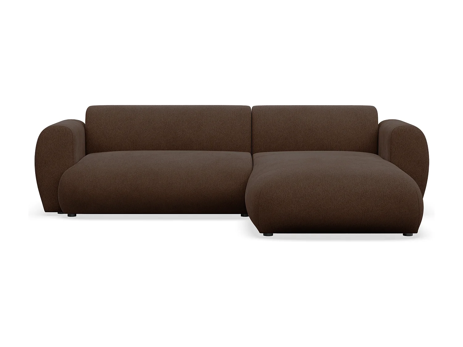 Canapé d’angle avec tissu chenille – couchage – Brun – droit – EMIA