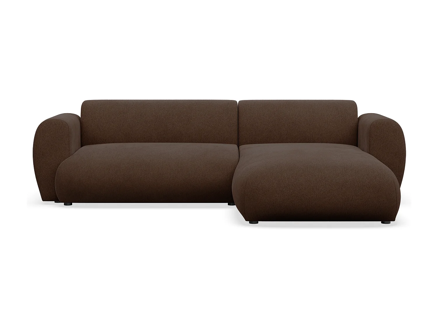 Canapé d’angle avec tissu chenille – couchage – Brun – droit – EMIA