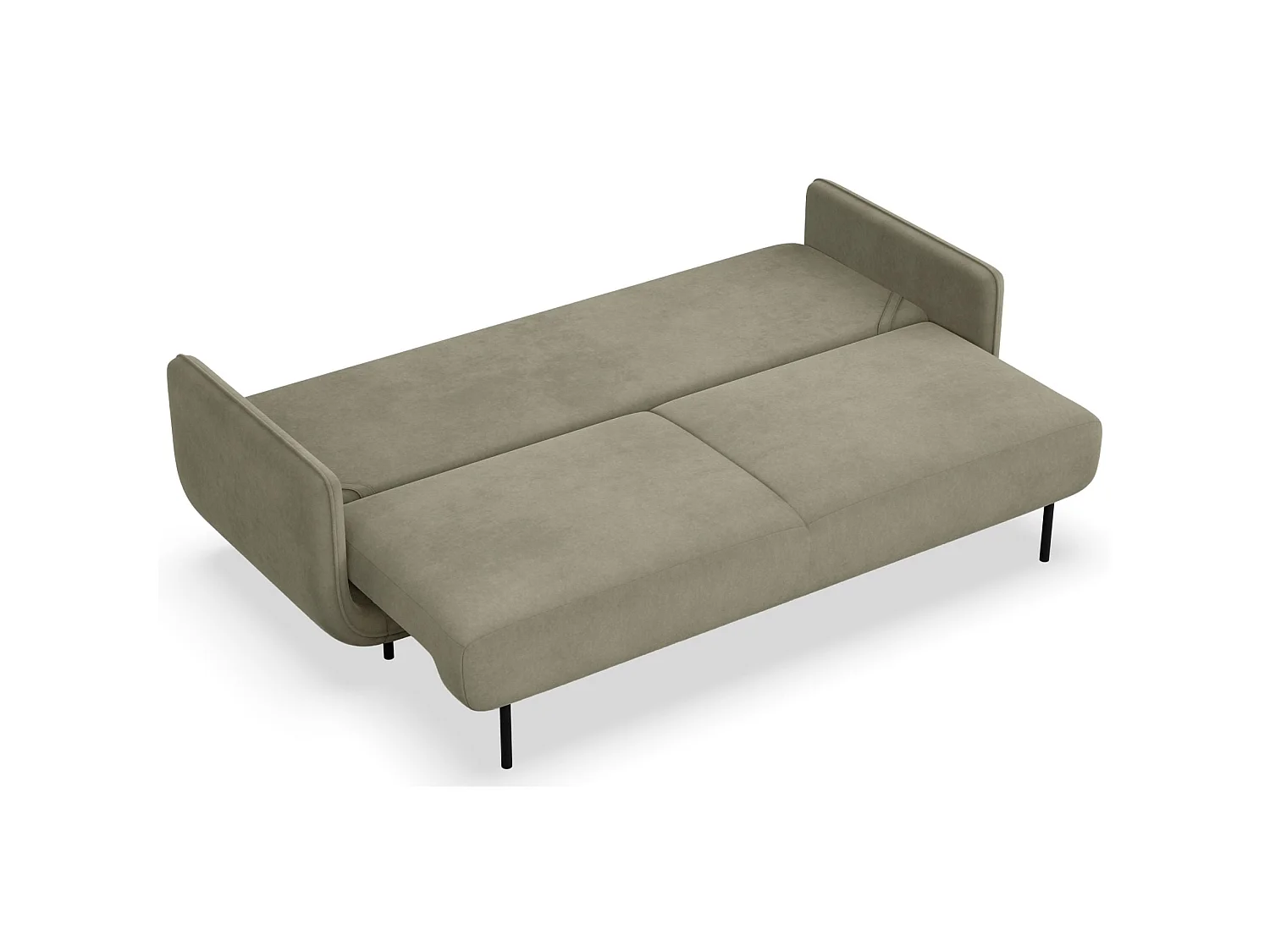 3-Sitzer Schlafsofa – Samt – Salbeigrün – OVALS