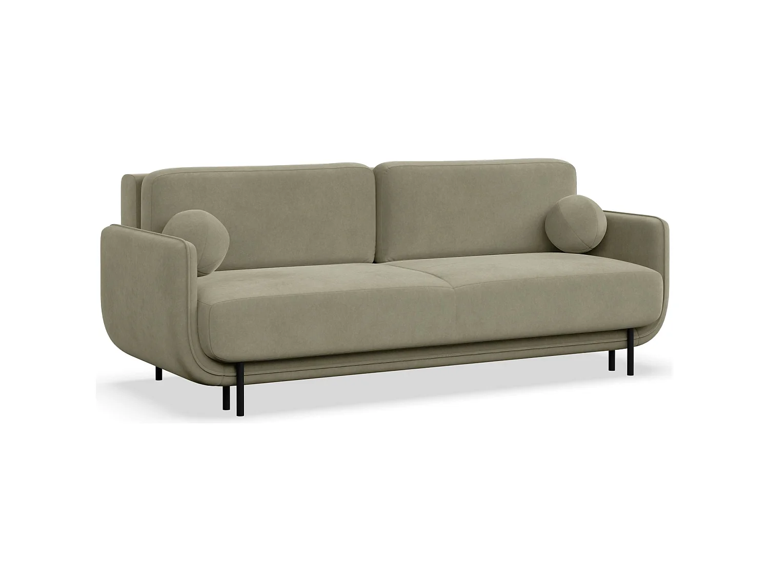 3-Sitzer Schlafsofa – Samt – Salbeigrün – OVALS