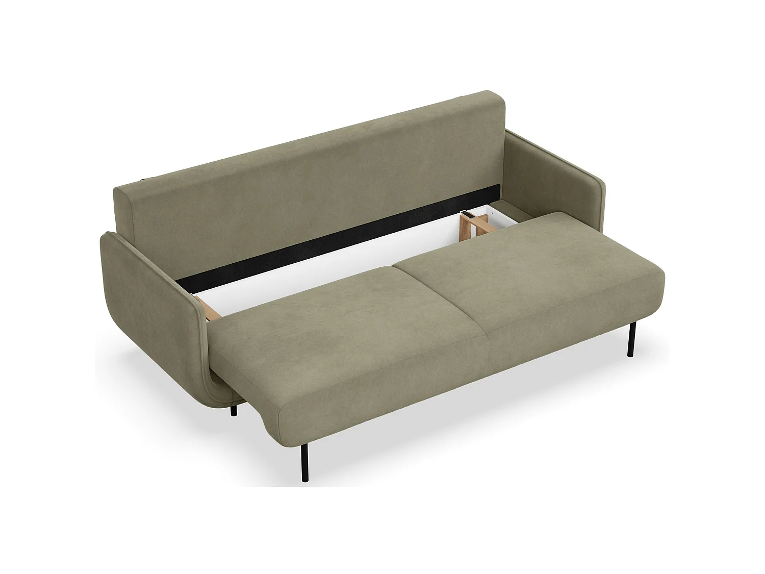 3-Sitzer Schlafsofa – Samt – Salbeigrün – OVALS