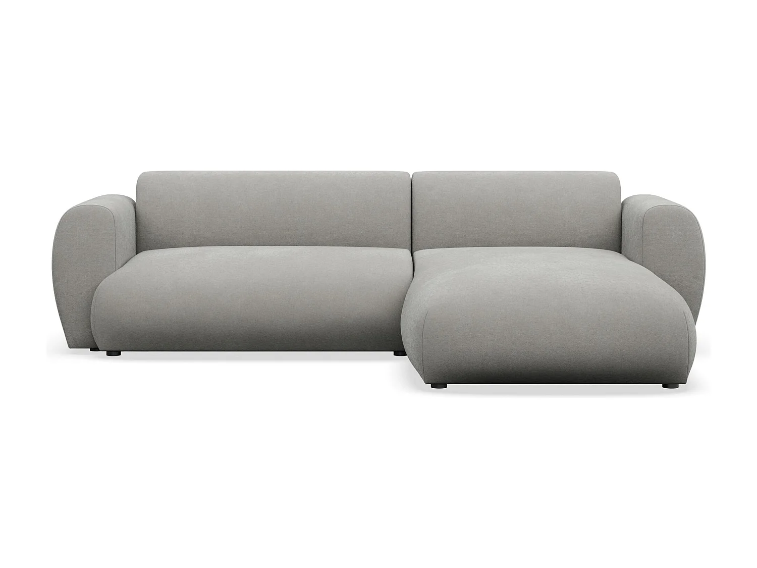 Canapé d’angle avec chenille facile d’entretien – couchage – Gris clair – droit – EMIA