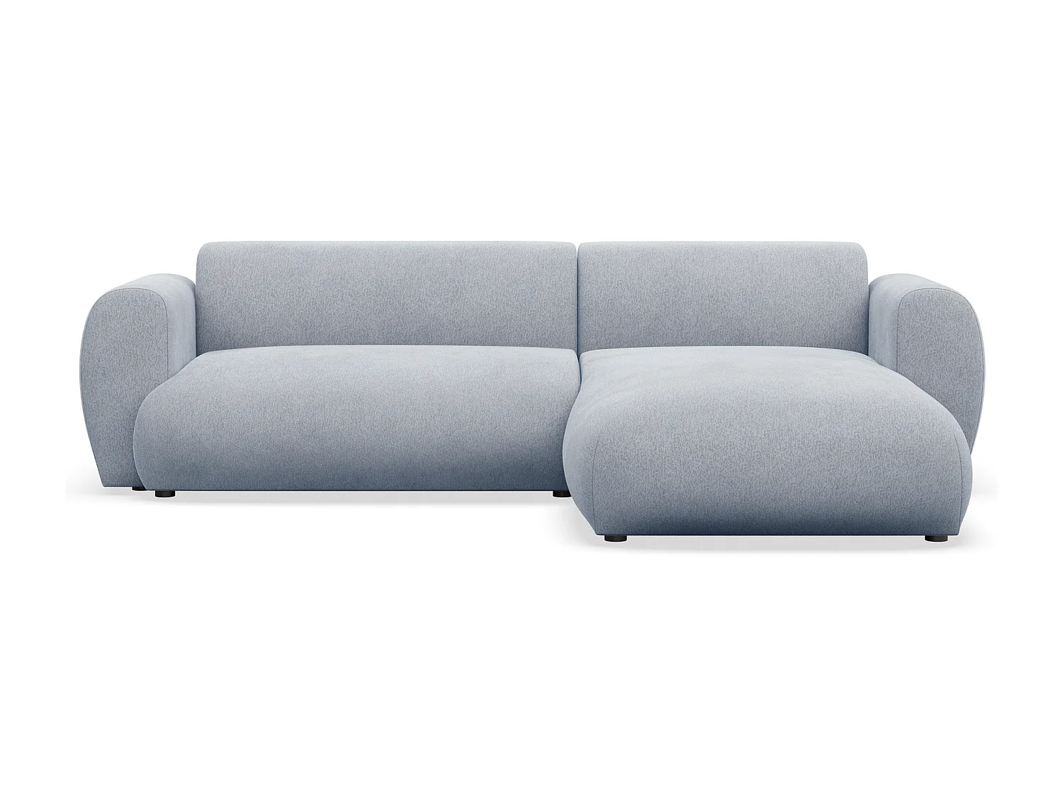 Canapé d’angle avec tissu chenille – couchage – Bleu clair – droit – EMIA