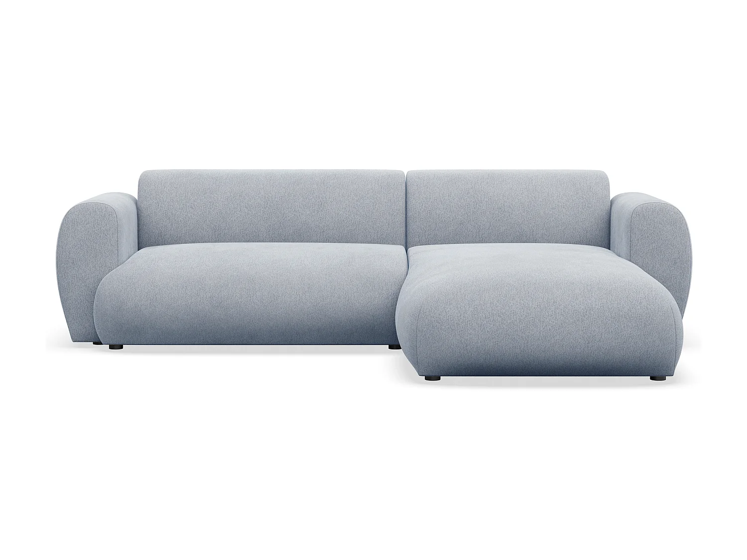 Canapé d’angle avec tissu chenille – couchage – Bleu clair – droit – EMIA