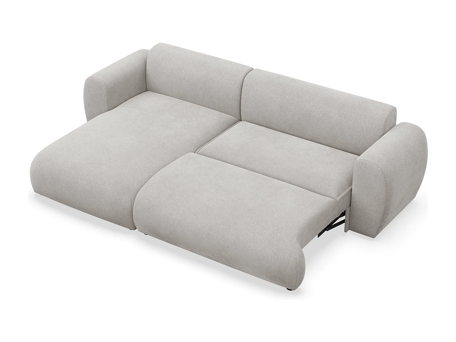 Canapé d’angle avec tissu chenille – couchage – Gris clair – gauche – EMIA