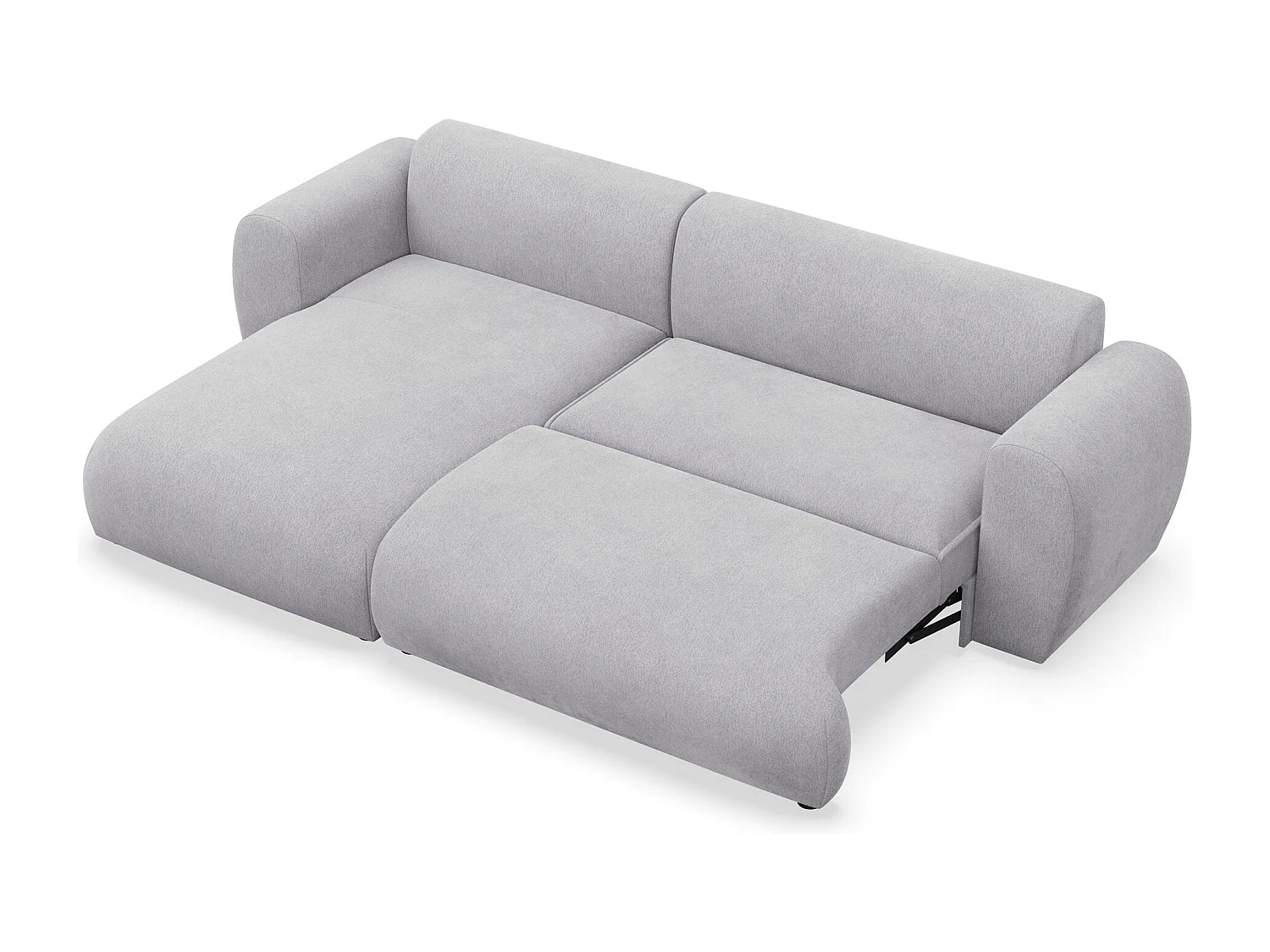 Canapé d’angle avec tissu chenille – couchage – Gris – gauche – EMIA