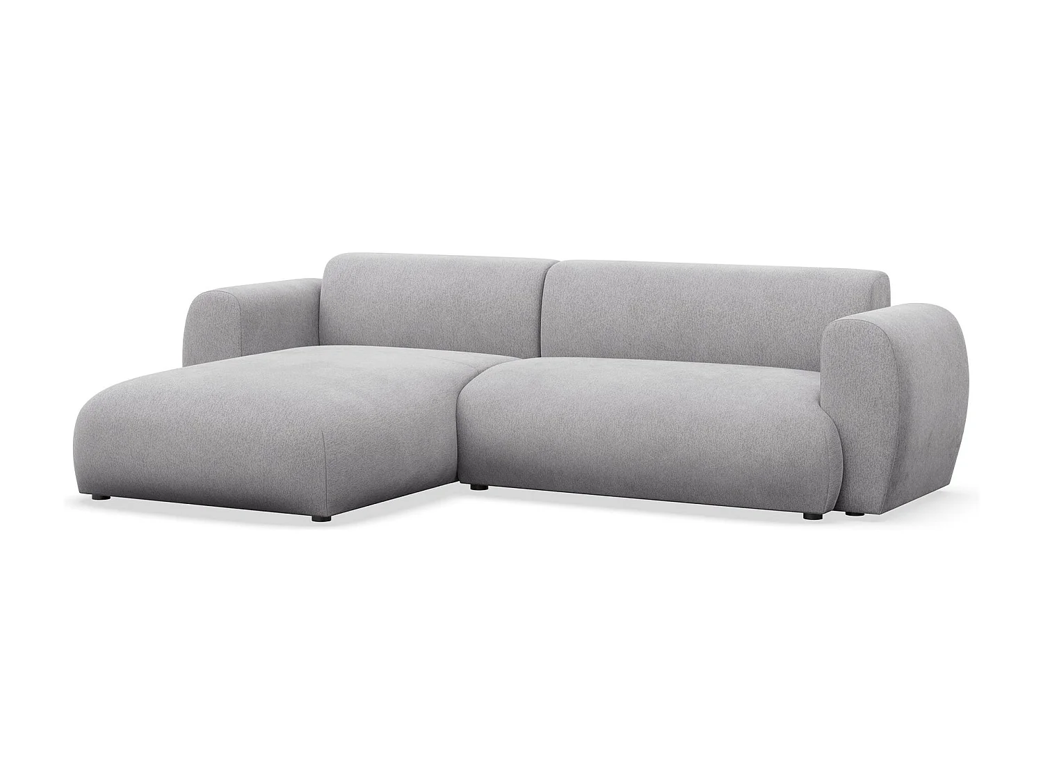 Canapé d’angle avec tissu chenille – couchage – Gris – gauche – EMIA