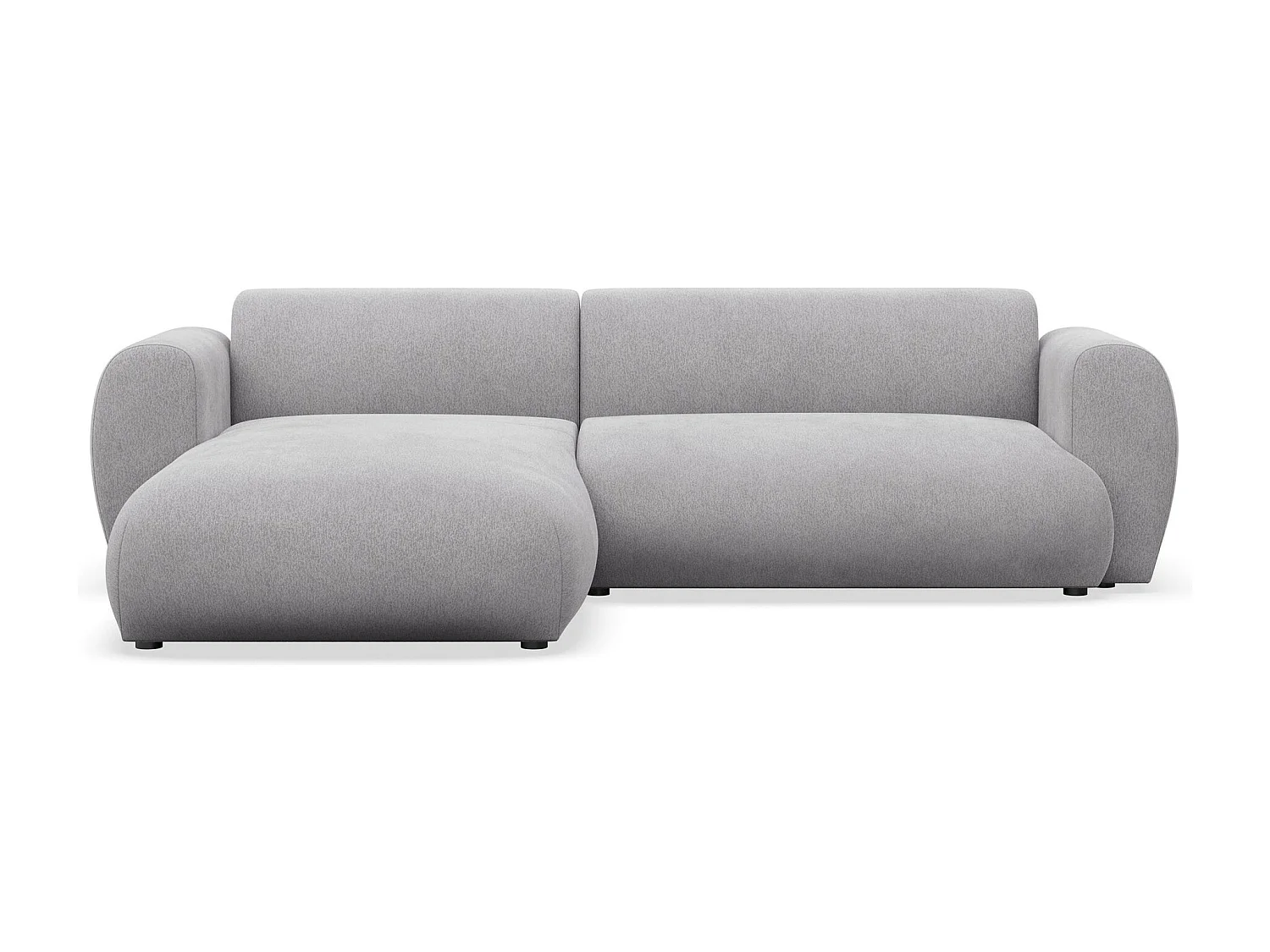 Canapé d’angle avec tissu chenille – couchage – Gris – gauche – EMIA