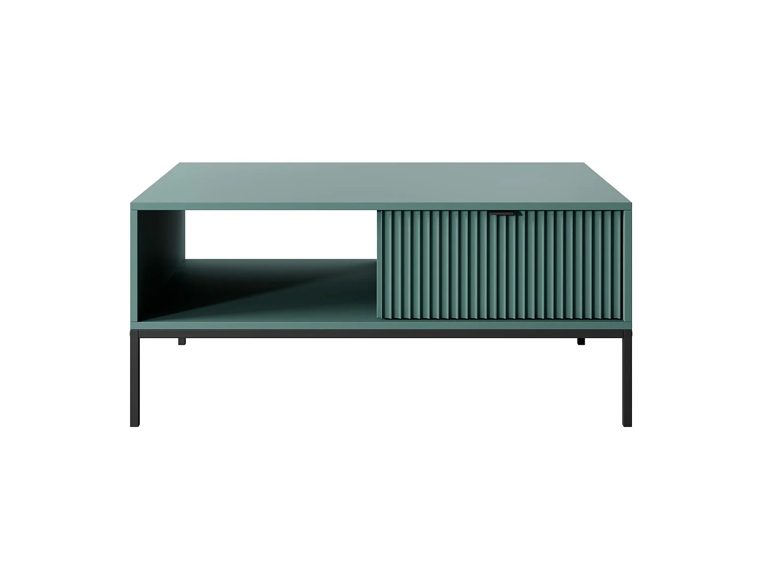 Table basse – 104 x 68 cm – vert avec piètement noir – VELLORE