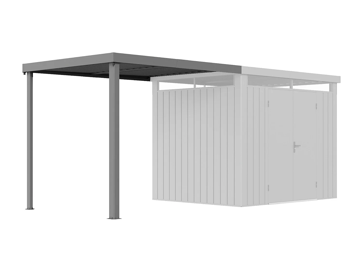 Appentis pour abri de jardin - 5,99 m² - Gris - MERANO