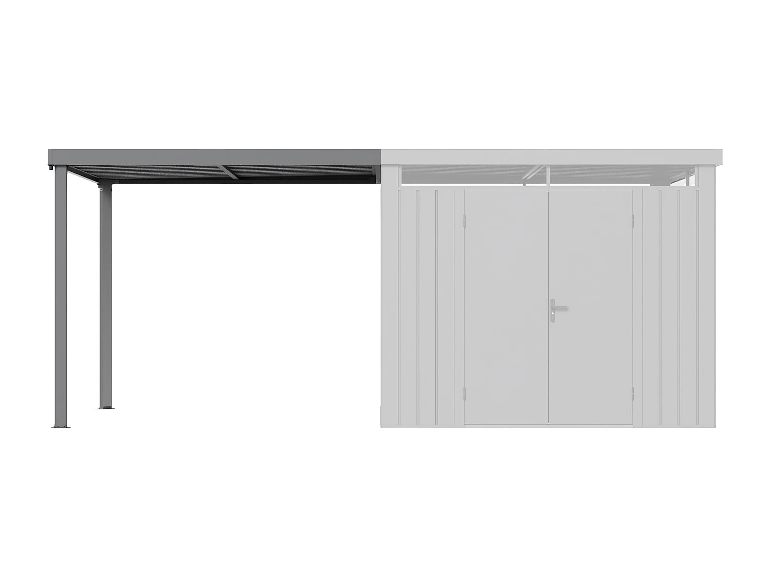 Appentis pour abri de jardin - 5,99 m² - Gris - MERANO
